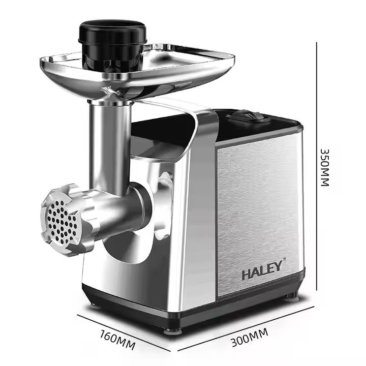 Mașină de Tocat Carne HALEY, 2600W, Unelte Metalice, Carcasă din Oțel Inoxidabil, Argintiu